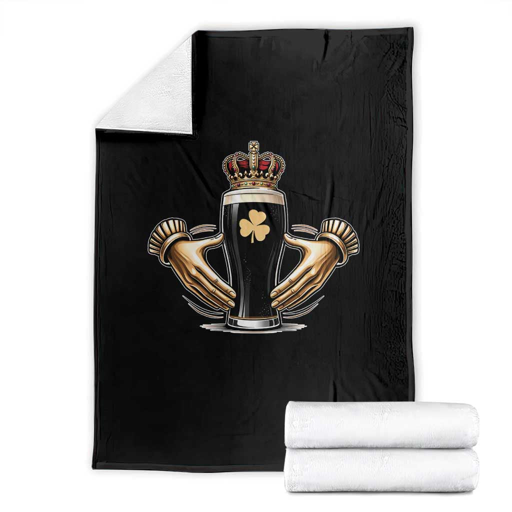 Irish Stout Claddagh Ring Beer Galway Ireland Souvenir Throw Blanket