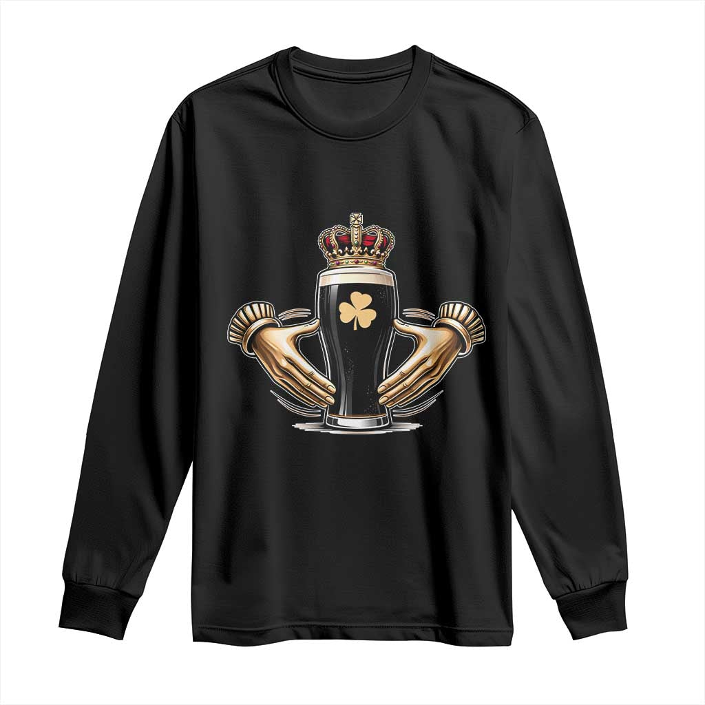 Irish Stout Claddagh Ring Beer Galway Ireland Souvenir Long Sleeve Shirt