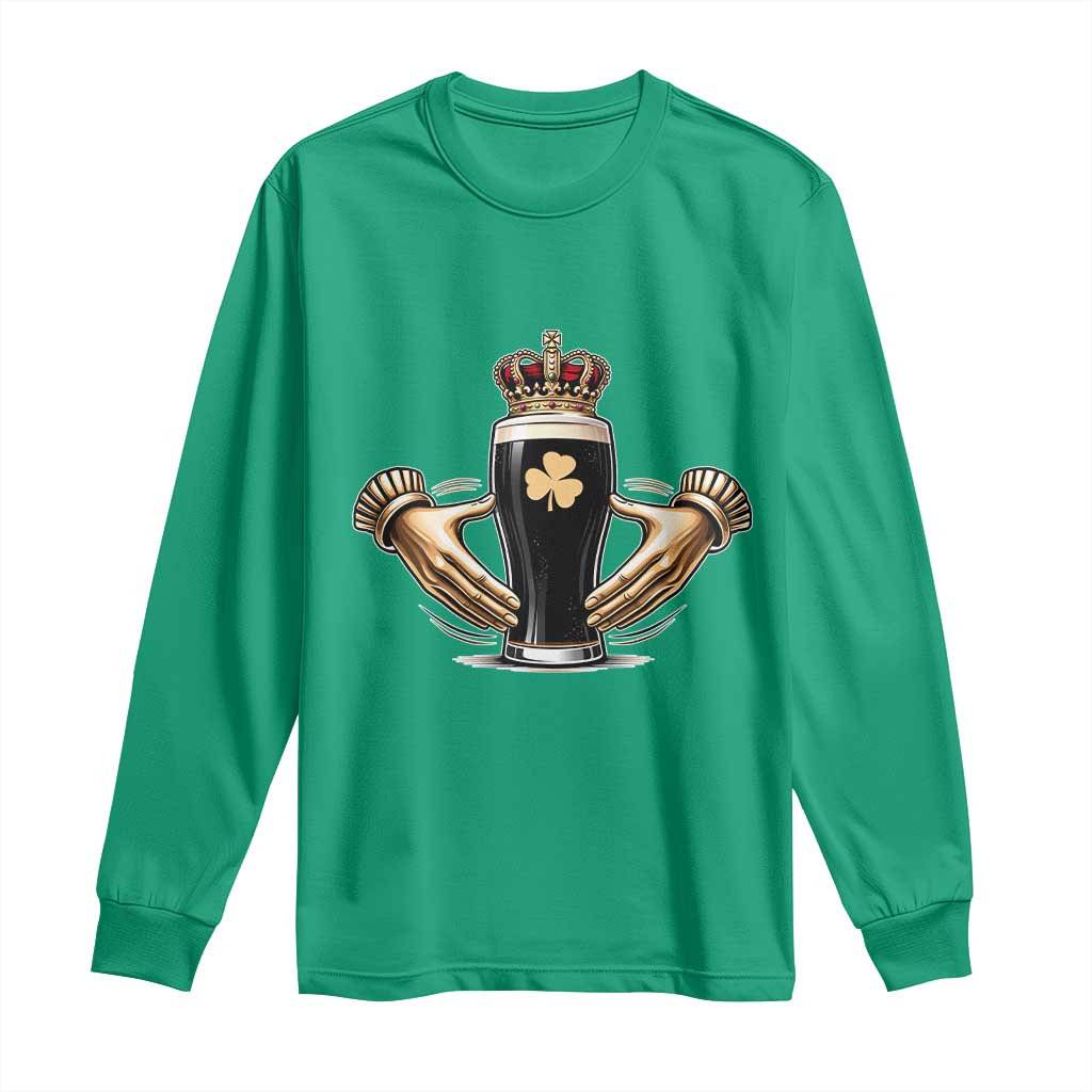 Irish Stout Claddagh Ring Beer Galway Ireland Souvenir Long Sleeve Shirt