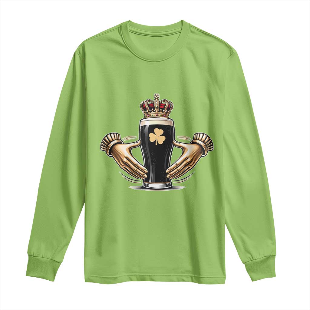 Irish Stout Claddagh Ring Beer Galway Ireland Souvenir Long Sleeve Shirt
