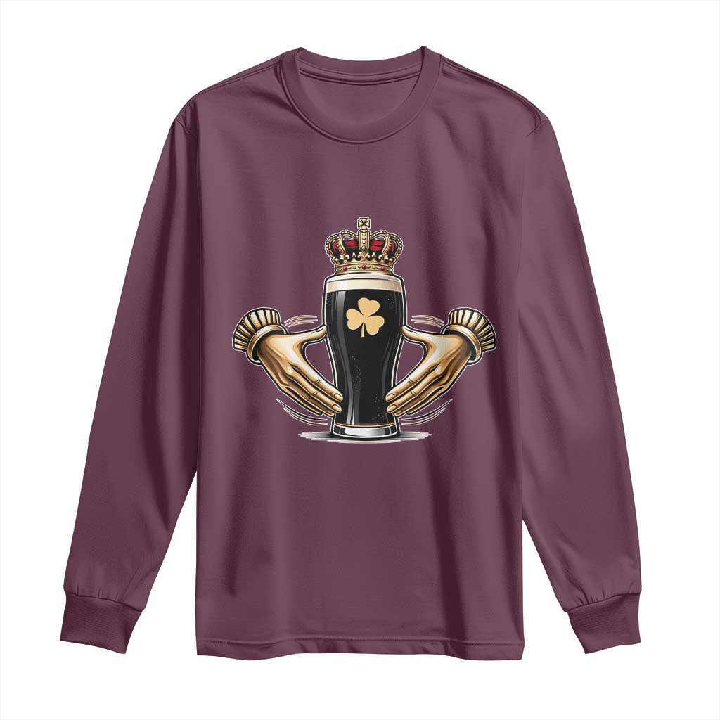 Irish Stout Claddagh Ring Beer Galway Ireland Souvenir Long Sleeve Shirt