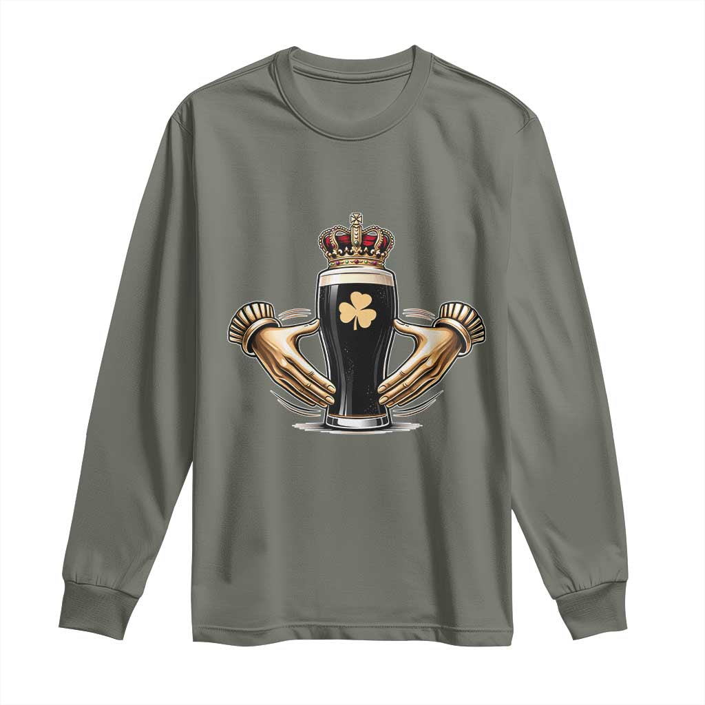 Irish Stout Claddagh Ring Beer Galway Ireland Souvenir Long Sleeve Shirt