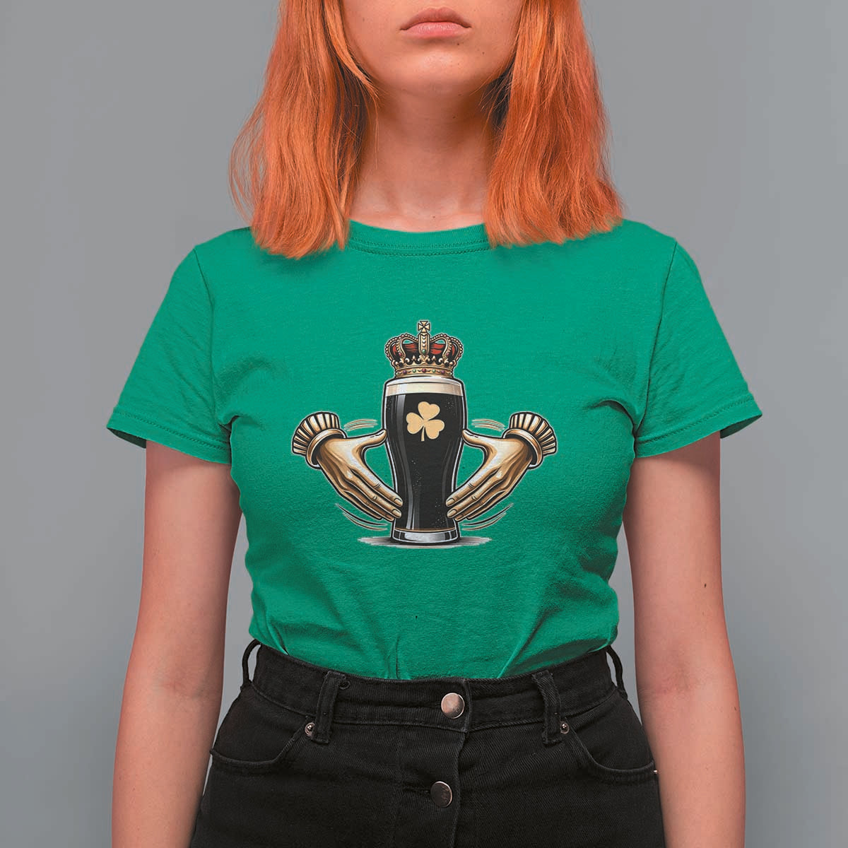 Irish Stout Claddagh Ring Beer Galway Ireland Souvenir T Shirt For Women