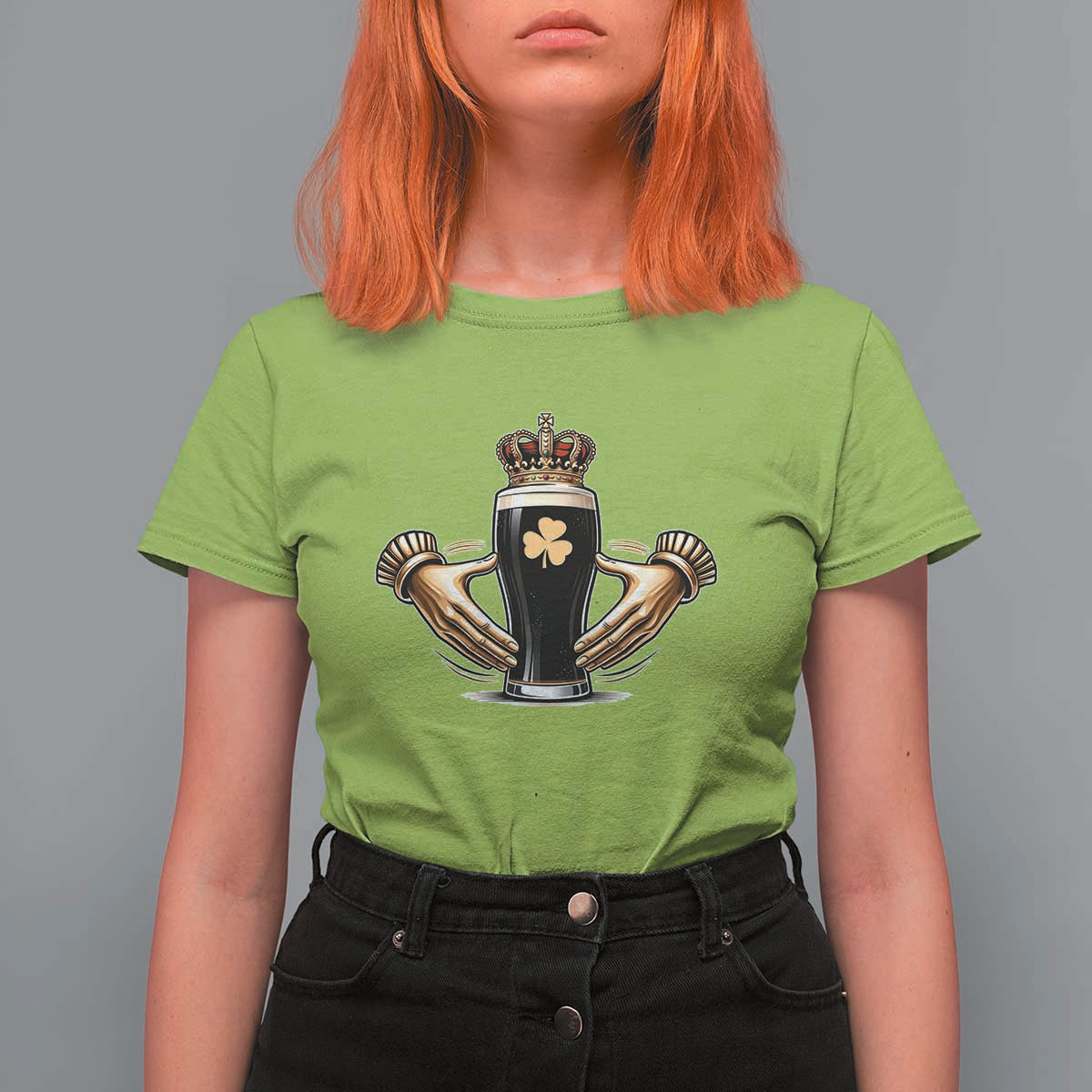 Irish Stout Claddagh Ring Beer Galway Ireland Souvenir T Shirt For Women
