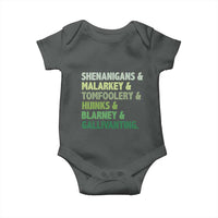 Funny St Patricks Day Shenanigans Malarkey Tomfoolery Hijinks Blarney Gallivanting Baby Onesie