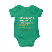 Funny St Patricks Day Shenanigans Malarkey Tomfoolery Hijinks Blarney Gallivanting Baby Onesie