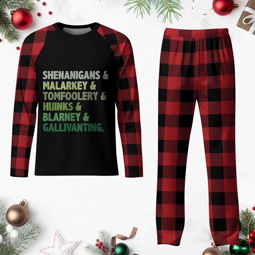Funny St Patricks Day Shenanigans Malarkey Tomfoolery Hijinks Blarney Gallivanting Plaid Pajama Set