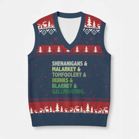 Funny St Patricks Day Shenanigans Malarkey Tomfoolery Hijinks Blarney Gallivanting V-Neck Knit Sweater Vest