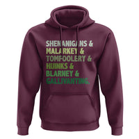 Funny St Patricks Day Shenanigans Malarkey Tomfoolery Hijinks Blarney Gallivanting Hoodie