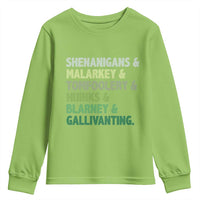 Funny St Patricks Day Shenanigans Malarkey Tomfoolery Hijinks Blarney Gallivanting Youth Sweatshirt