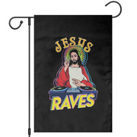 Funny Jesus DJ Raves Techno EDM Party Garden Flag