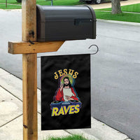 Funny Jesus DJ Raves Techno EDM Party Garden Flag