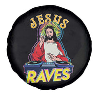 Funny Jesus DJ Raves Techno EDM Party Spare Tire Cover