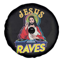 Funny Jesus DJ Raves Techno EDM Party Spare Tire Cover