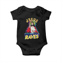 Funny Jesus DJ Raves Techno EDM Party Baby Onesie