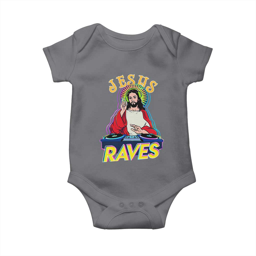 Funny Jesus DJ Raves Techno EDM Party Baby Onesie