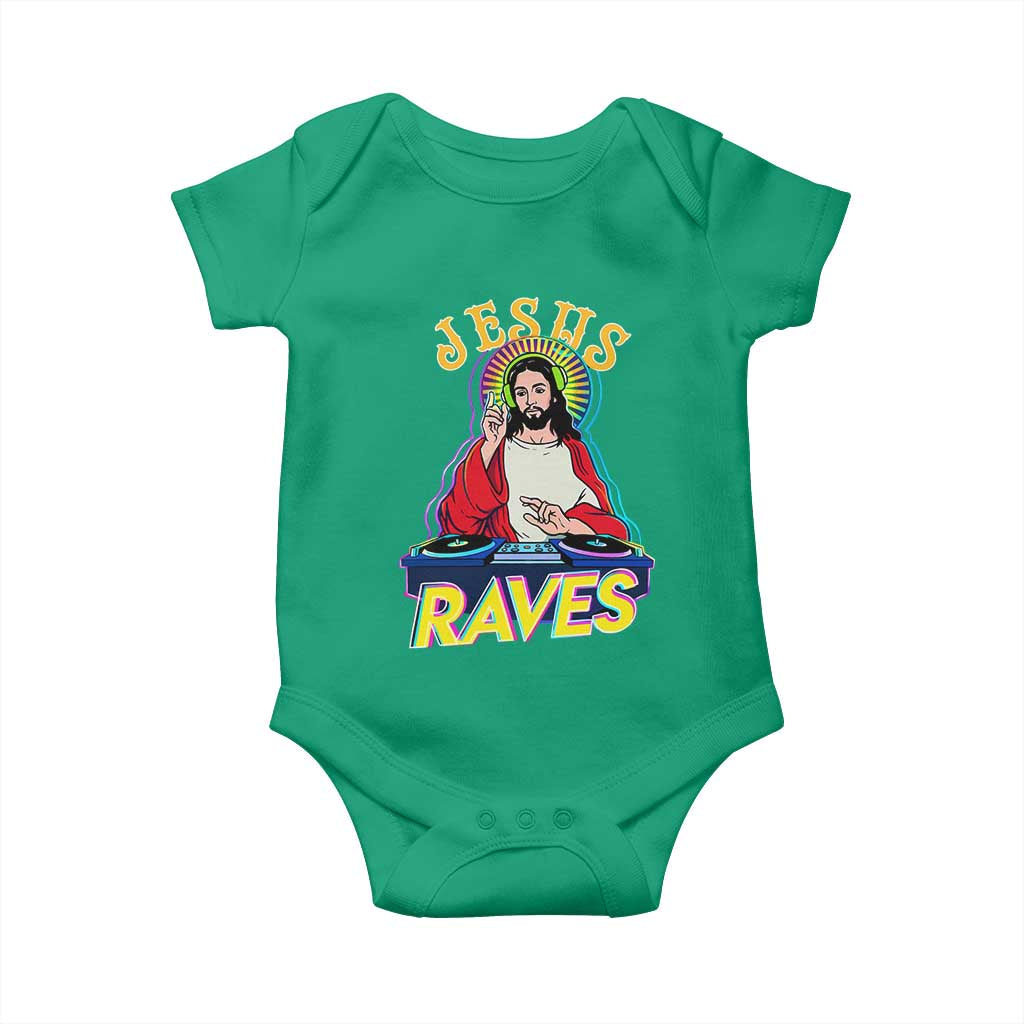 Funny Jesus DJ Raves Techno EDM Party Baby Onesie