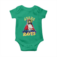Funny Jesus DJ Raves Techno EDM Party Baby Onesie