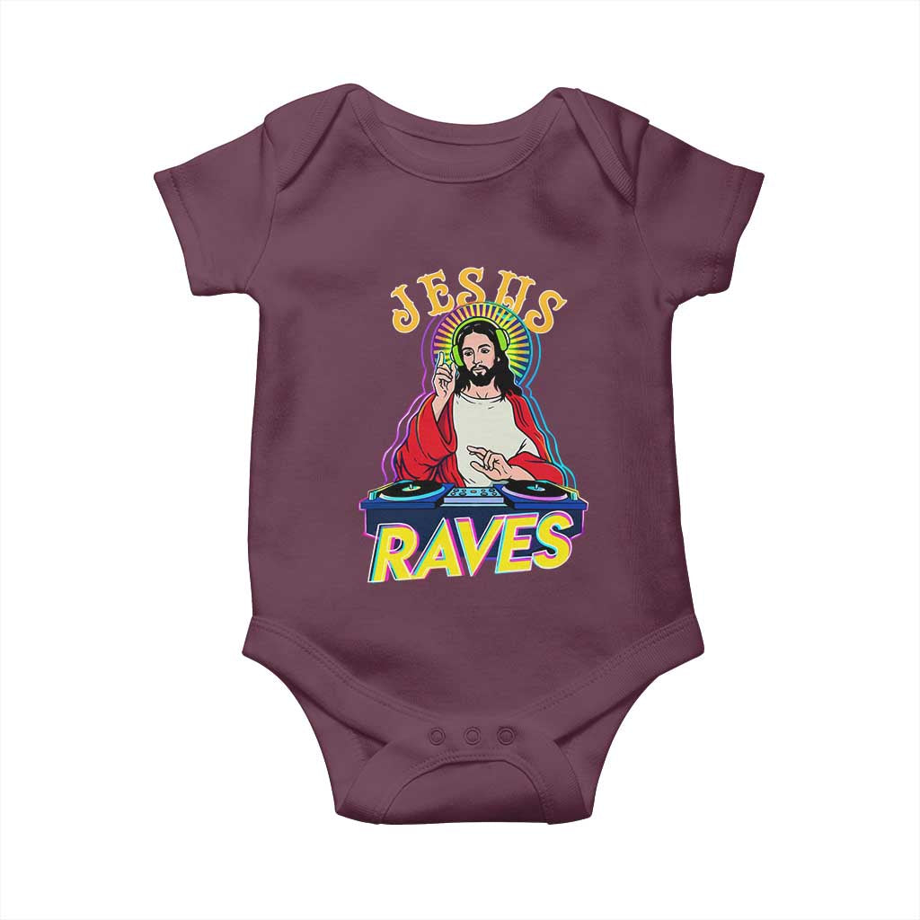 Funny Jesus DJ Raves Techno EDM Party Baby Onesie