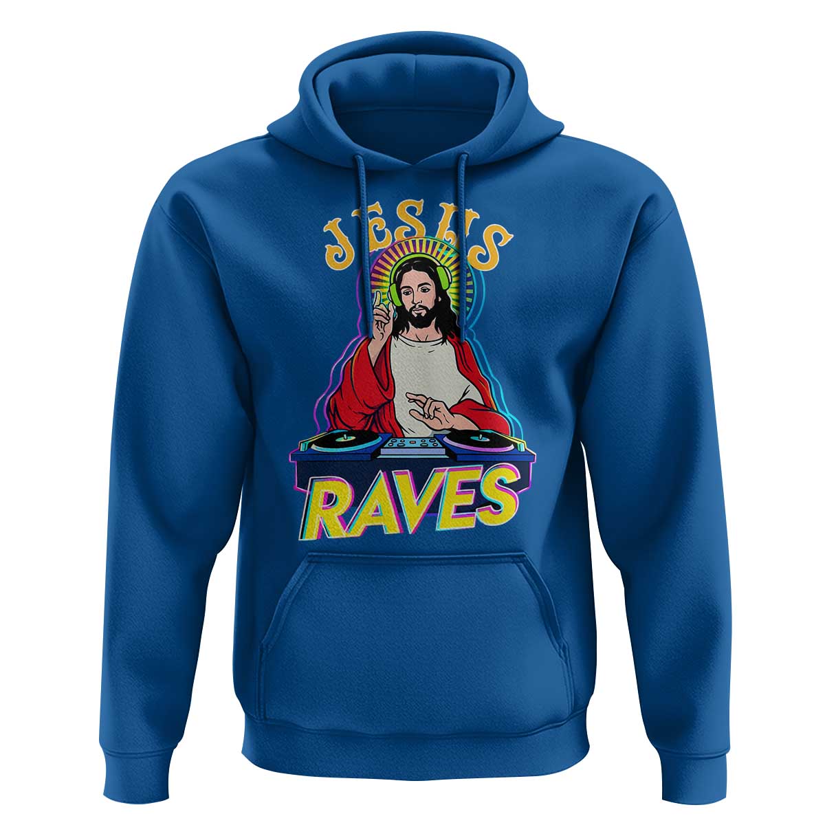 Funny Jesus DJ Raves Techno EDM Party Hoodie