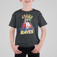 Funny Jesus DJ Raves Techno EDM Party T Shirt For Kid
