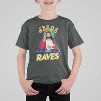 Funny Jesus DJ Raves Techno EDM Party T Shirt For Kid