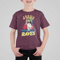 Funny Jesus DJ Raves Techno EDM Party T Shirt For Kid