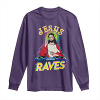 Funny Jesus DJ Raves Techno EDM Party Long Sleeve Shirt