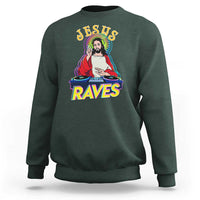 Funny Jesus DJ Raves Techno EDM Party Sweatshirt