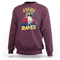 Funny Jesus DJ Raves Techno EDM Party Sweatshirt