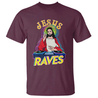 Funny Jesus DJ Raves Techno EDM Party T Shirt