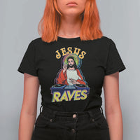 Funny Jesus DJ Raves Techno EDM Party T Shirt For Women