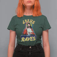 Funny Jesus DJ Raves Techno EDM Party T Shirt For Women