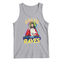 Funny Jesus DJ Raves Techno EDM Party Tank Top