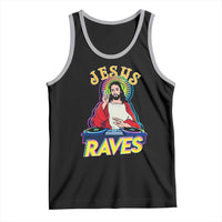 Funny Jesus DJ Raves Techno EDM Party Tank Top