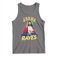 Funny Jesus DJ Raves Techno EDM Party Tank Top