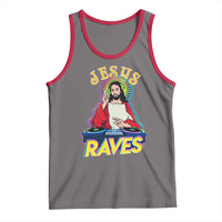 Funny Jesus DJ Raves Techno EDM Party Tank Top