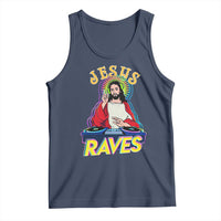 Funny Jesus DJ Raves Techno EDM Party Tank Top