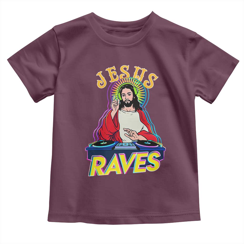 Funny Jesus DJ Raves Techno EDM Party Toddler T Shirt