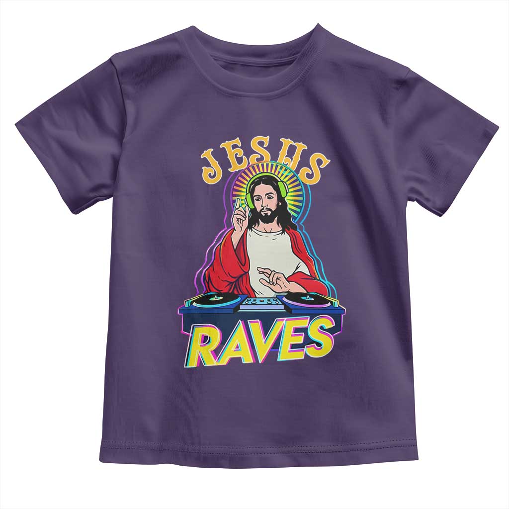 Funny Jesus DJ Raves Techno EDM Party Toddler T Shirt