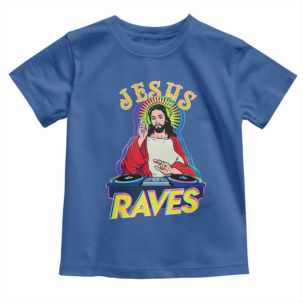 Funny Jesus DJ Raves Techno EDM Party Toddler T Shirt