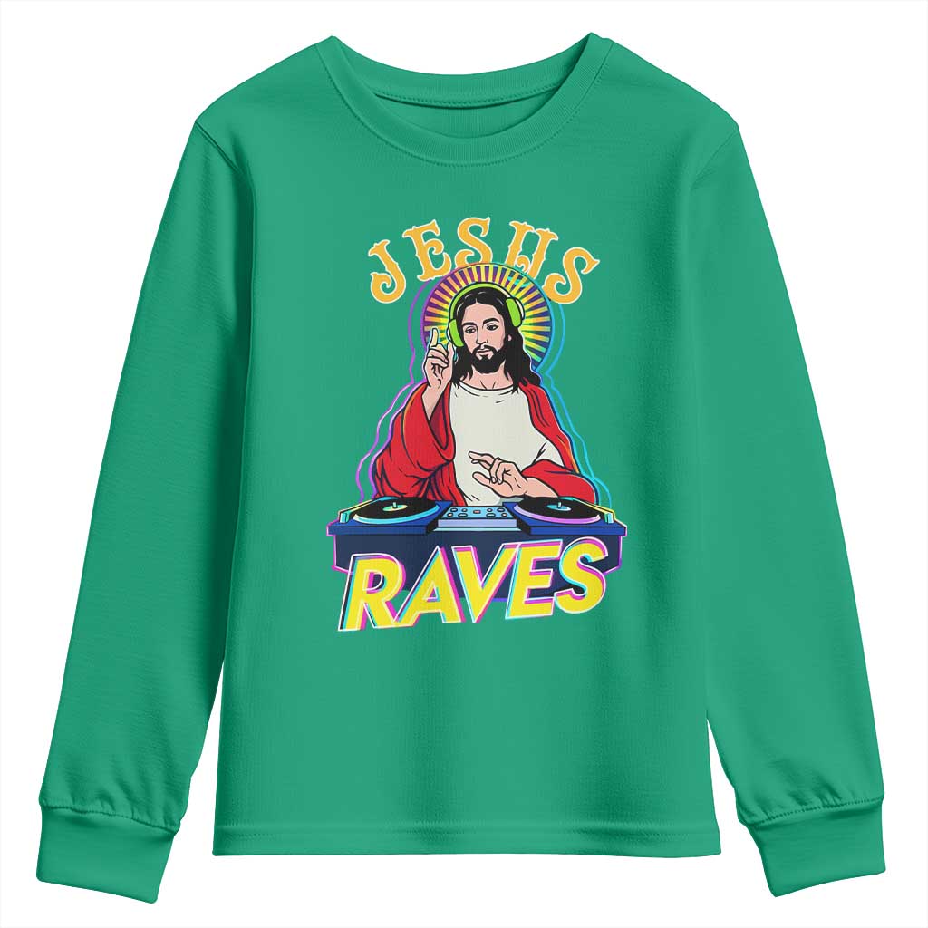 Funny Jesus DJ Raves Techno EDM Party Youth Sweatshirt