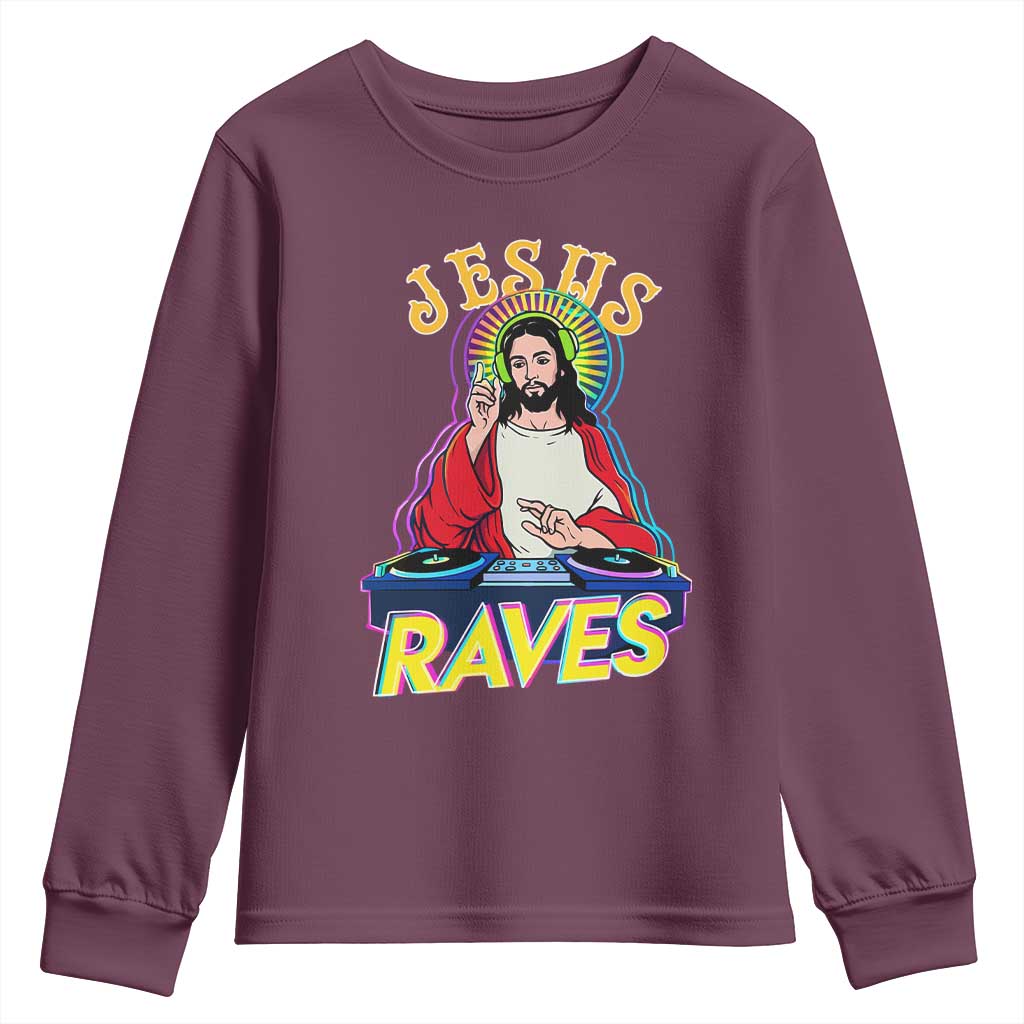 Funny Jesus DJ Raves Techno EDM Party Youth Sweatshirt