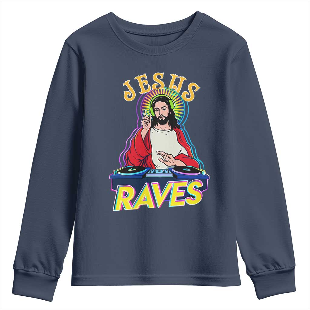 Funny Jesus DJ Raves Techno EDM Party Youth Sweatshirt