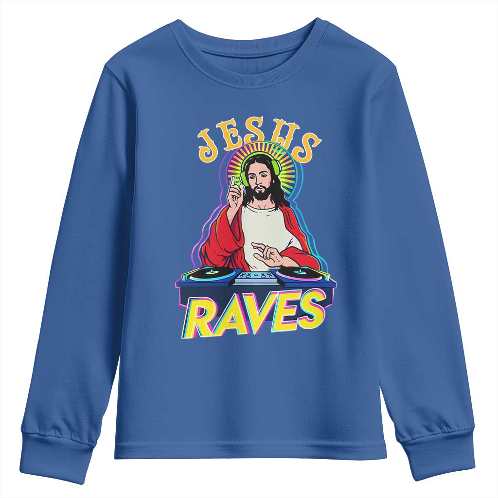 Funny Jesus DJ Raves Techno EDM Party Youth Sweatshirt