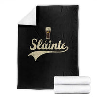 Funny Slainte Cheers Stout Beer Irish Shamrock St Patrick's Day Throw Blanket