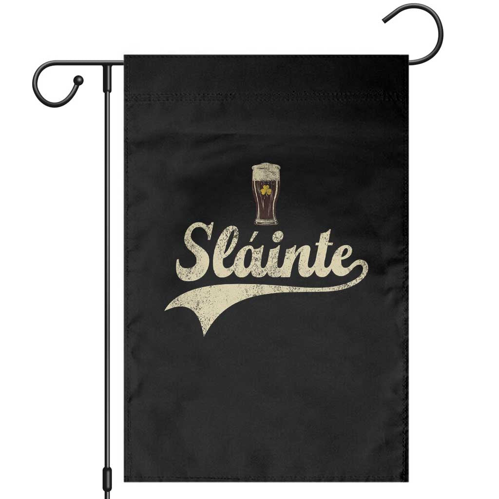Funny Slainte Cheers Stout Beer Irish Shamrock St Patrick's Day Garden Flag