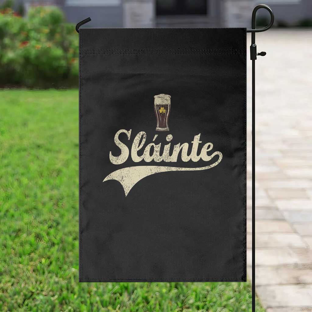 Funny Slainte Cheers Stout Beer Irish Shamrock St Patrick's Day Garden Flag