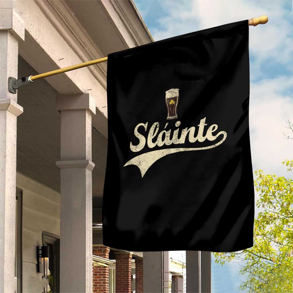 Funny Slainte Cheers Stout Beer Irish Shamrock St Patrick's Day Garden Flag