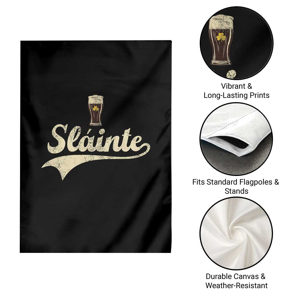 Funny Slainte Cheers Stout Beer Irish Shamrock St Patrick's Day Garden Flag